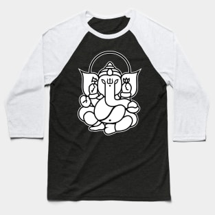 Ganesh Ganesa Ganapati Elephant 3 (black white) Baseball T-Shirt